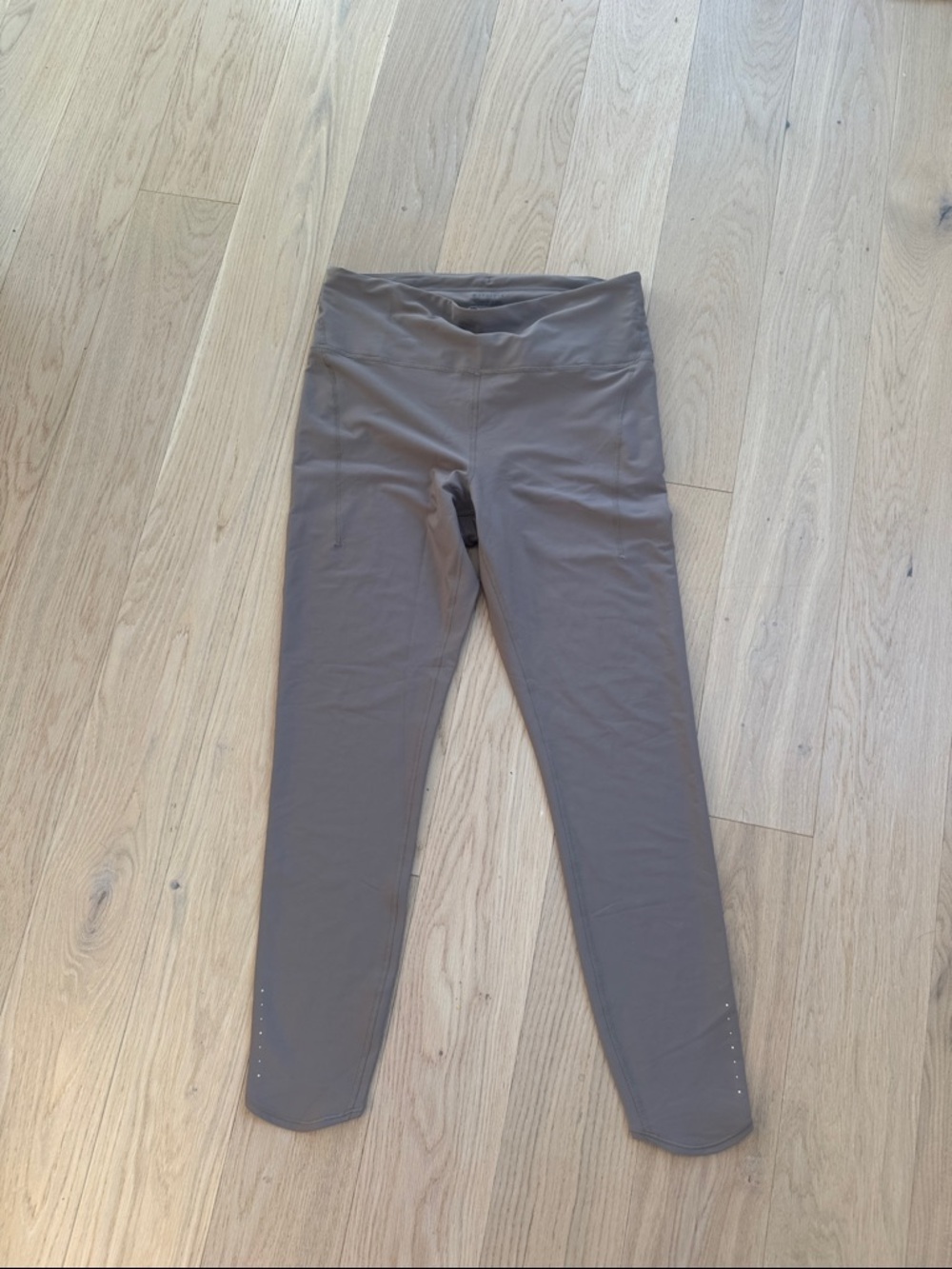 Athleta High-Waist Pace Setter Leggings in Taupe Size L/Tall